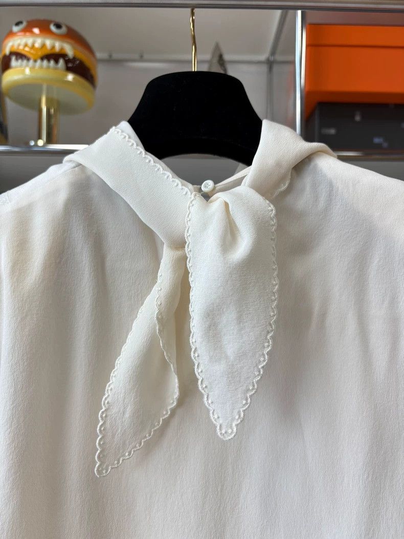 Fendi Fendi Embroidered Lace Silk Shirt Size US XS / EU 42 / 0 - 6 Thumbnail