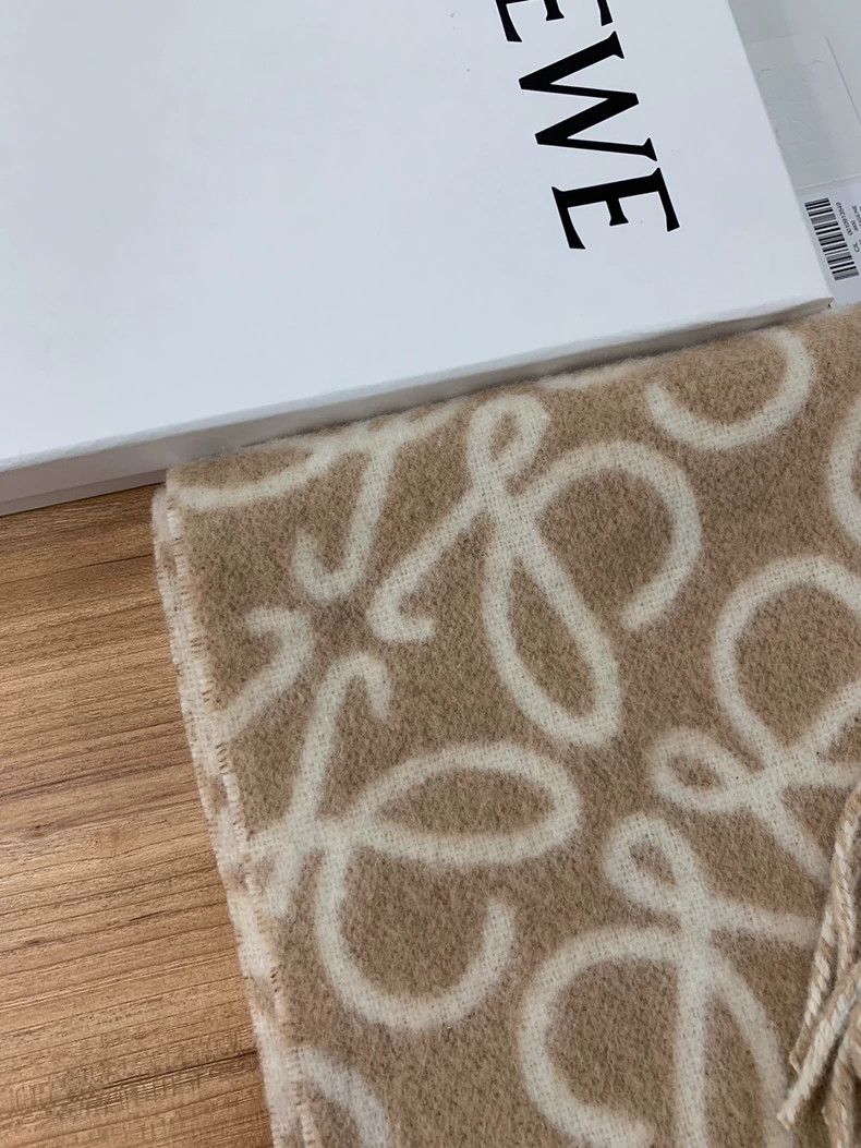 Loewe LOEWE Logo Print Cashmere Scarf Size ONE SIZE - 2 Thumbnail