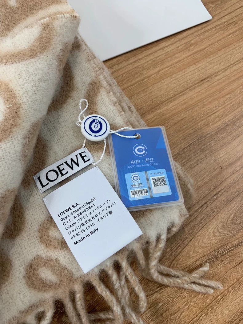 Loewe LOEWE Logo Print Cashmere Scarf Size ONE SIZE - 6 Thumbnail