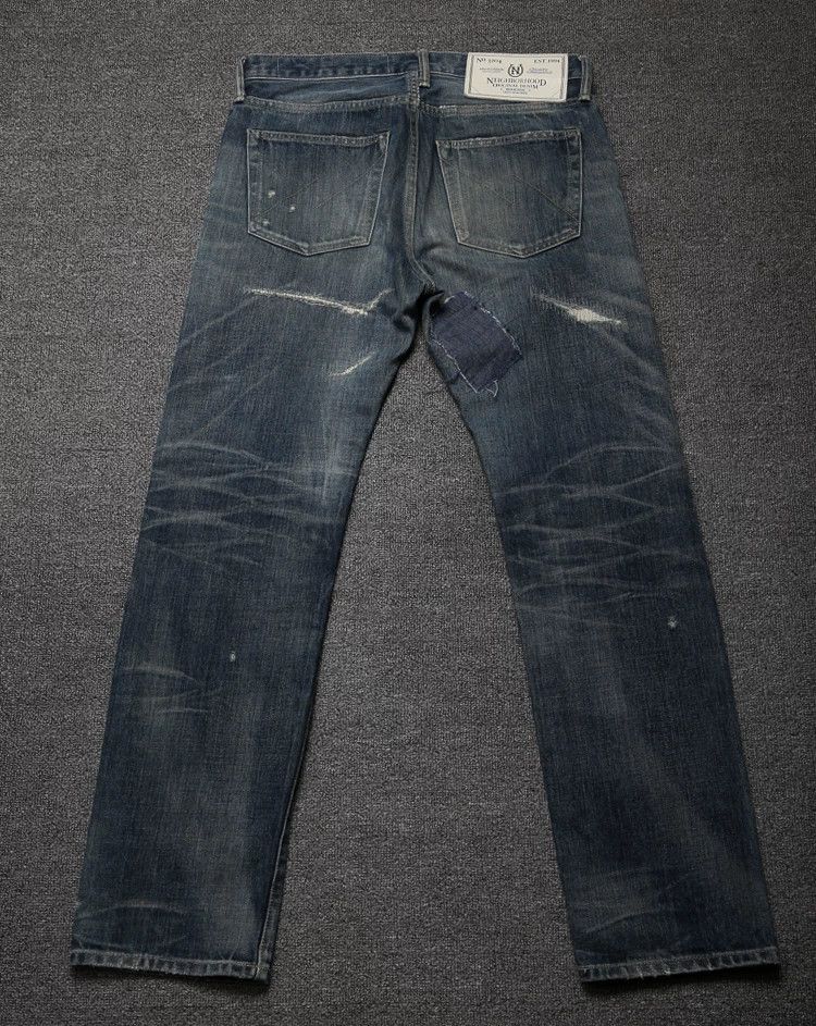 Neighborhood NBHD 16AW Distressed Patch Denim Blue M Size US 29 - 2 Thumbnail