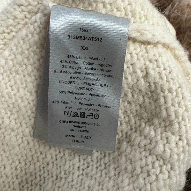 Dior Dior White Letter Print Knit Sweater Size US XXL / EU 58 / 5 - 4 Thumbnail