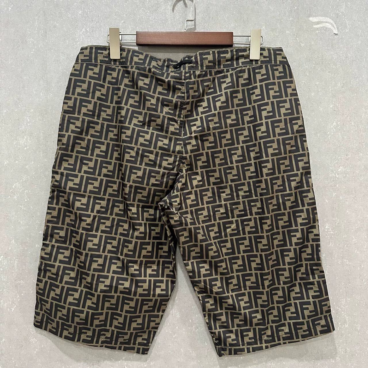 Fendi Fendi Monogram Nylon Drawstring Shorts Size US 34 / EU 50 - 2 Thumbnail