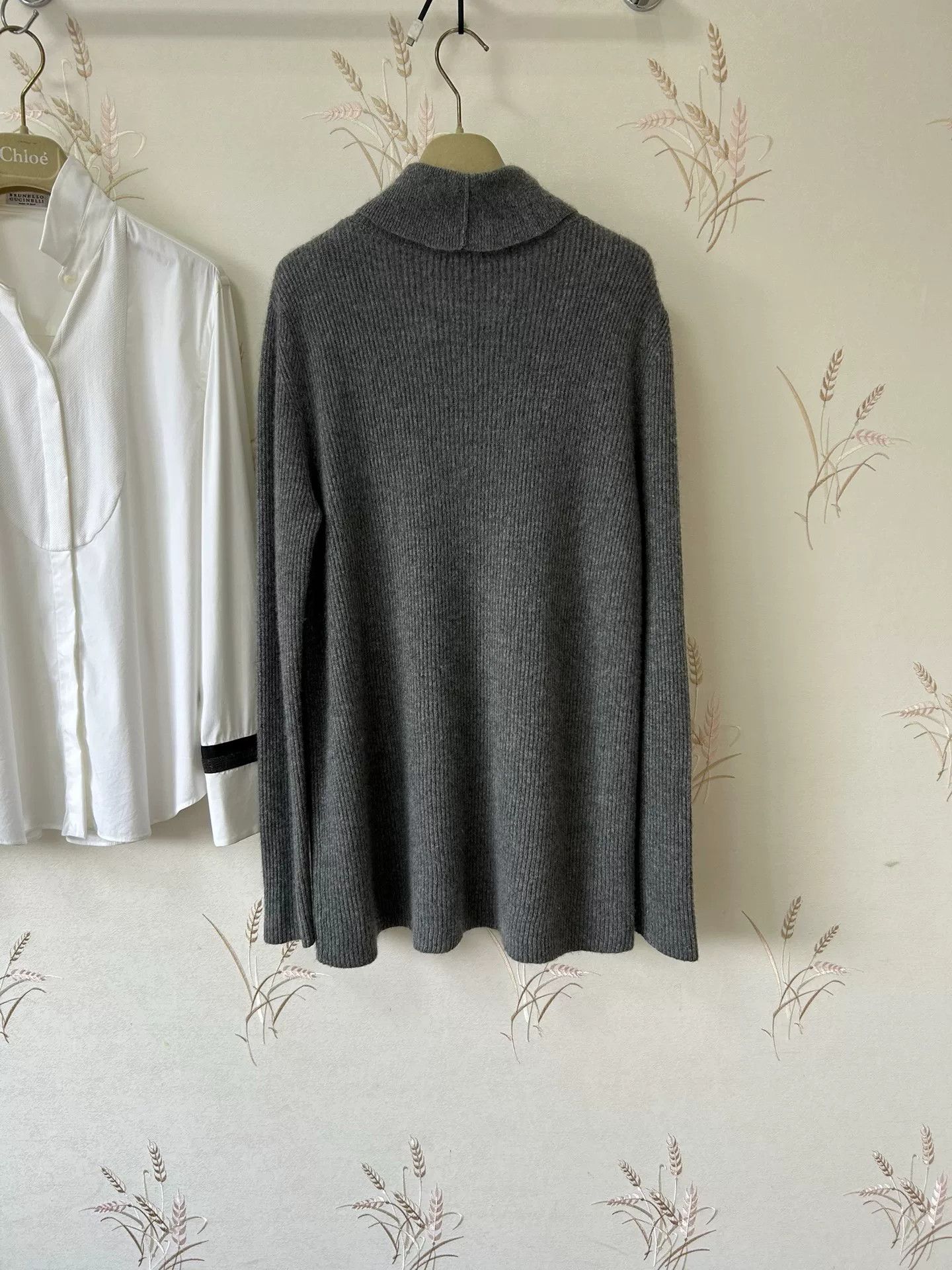 The Row The Row Gray Cashmere Turtleneck Dress Size US M / EU 48-50 / 2 - 2 Thumbnail