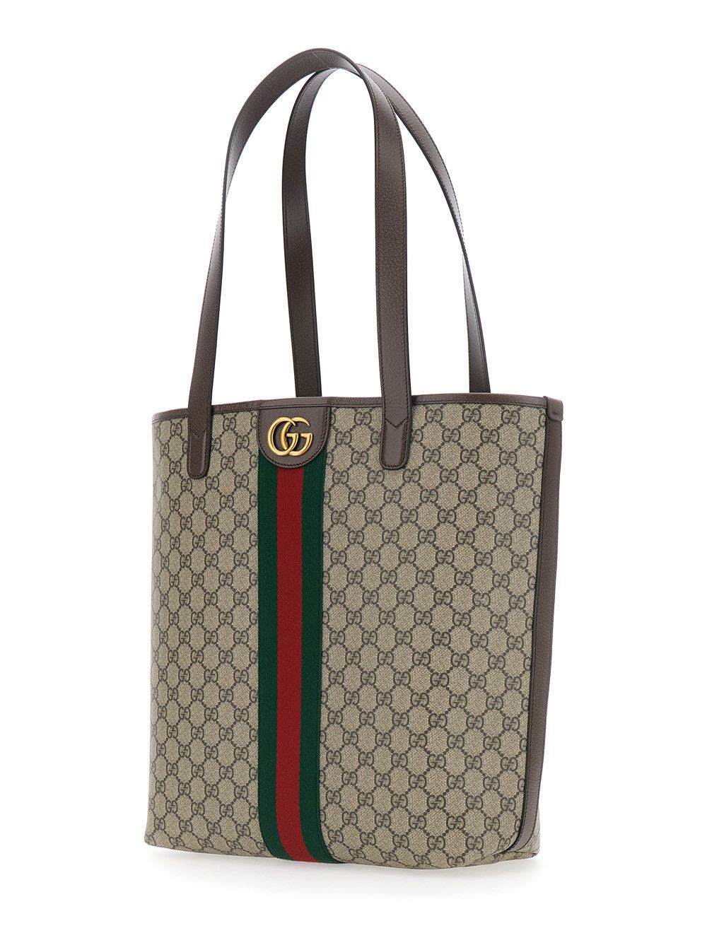 Gucci Beige Shoulder Bag 'Ophidia' with GG Plate on the Front and Web Detail in GG Supreme Fabric and Leather for Men Size ONE SIZE - 2 Thumbnail