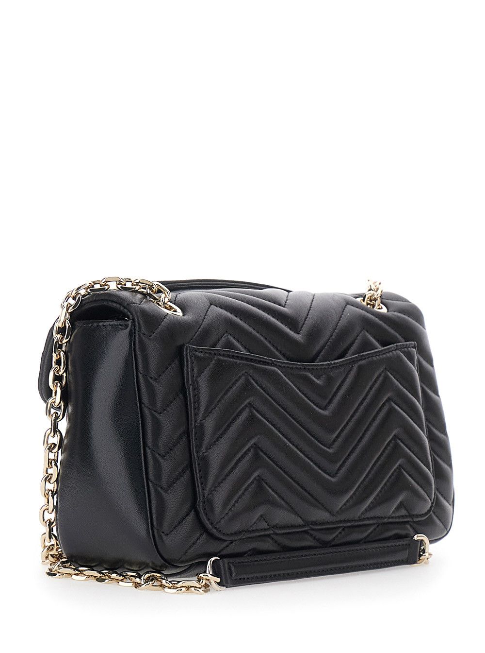 Gucci Black GG Marmont Shoulder Bag with Sliding Chain Strap and GG Plaque on Front in Leather for Women Size ONE SIZE - 3 Thumbnail