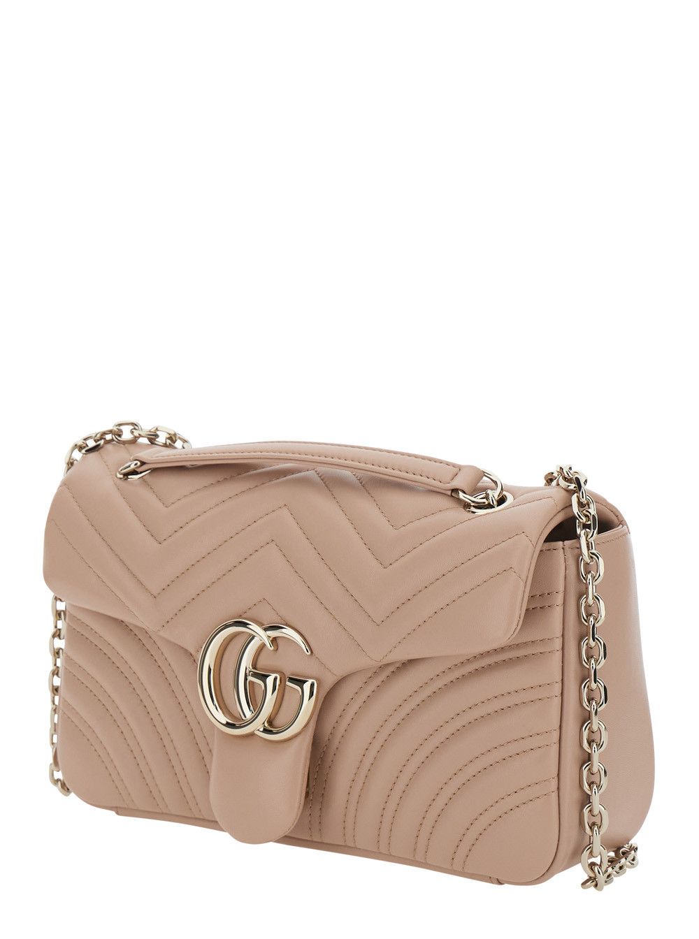 Gucci GG Marmont Shoulder Bag with Adjustable Chain Strap and GG Plaque on Front in Pink Leather for Women Size ONE SIZE - 2 Thumbnail