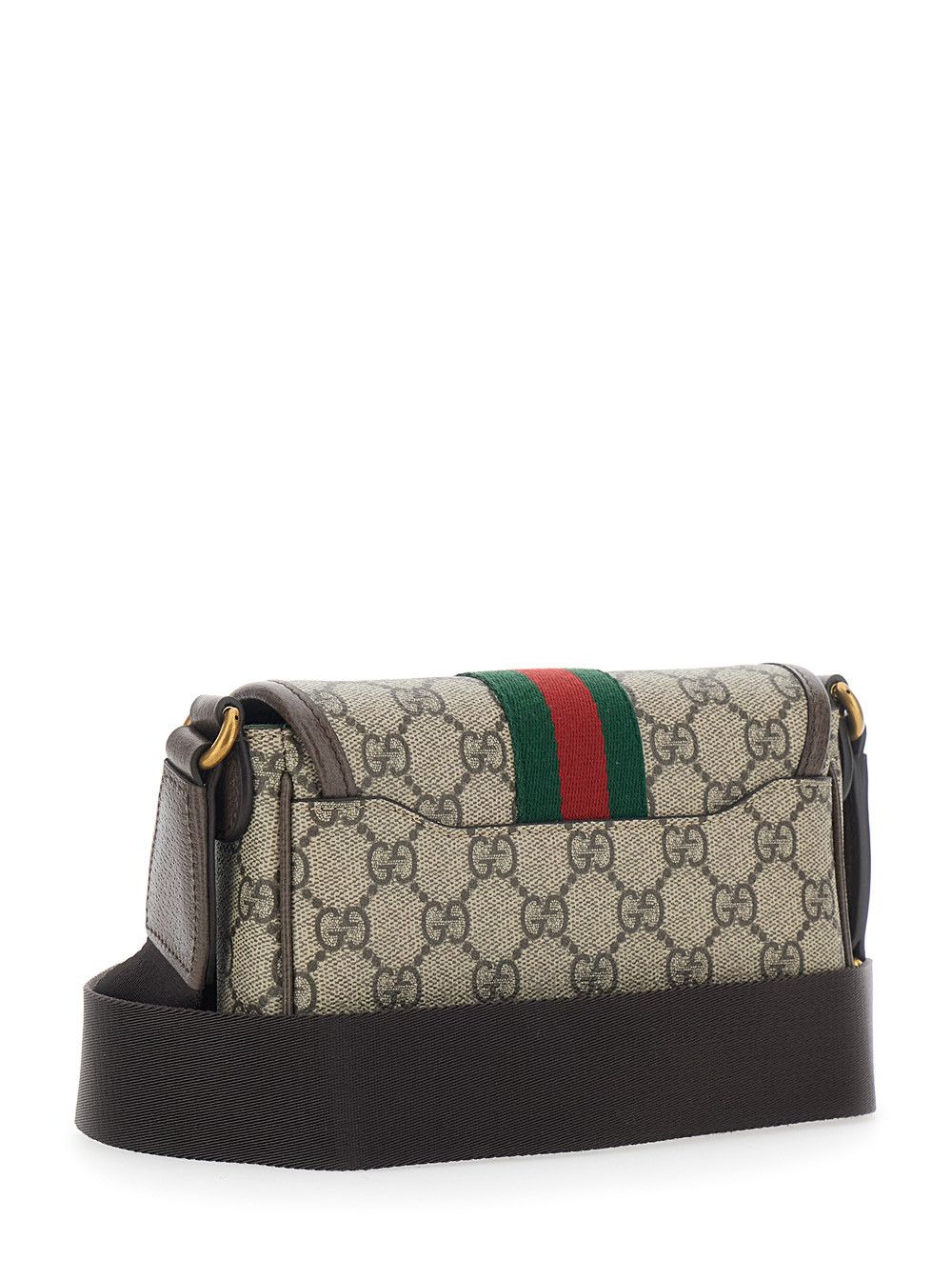 Gucci Beige Ophidia Shoulder Bag with Adjustable and Removable Strap and Web Detail on the Front in GG Canvas and Leather for Men Size ONE SIZE - 3 Thumbnail