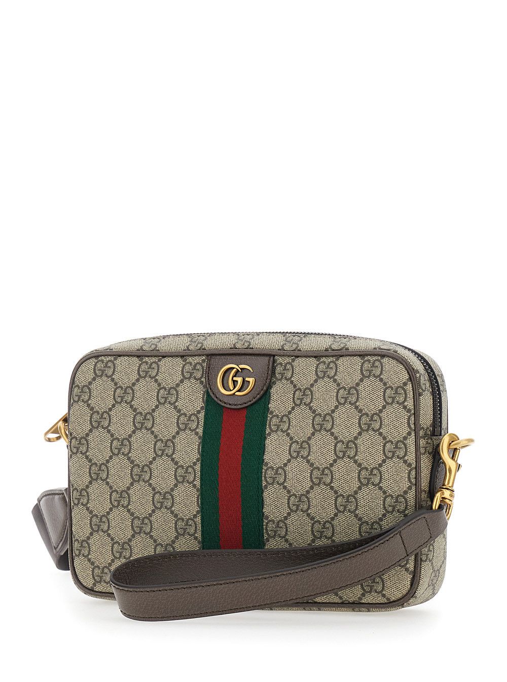 Gucci Beige Ophidia Shoulder Bag with Adjustable and Removable Strap and Web Detail on the Front in GG Canvas and Leather for Men Size ONE SIZE - 2 Thumbnail