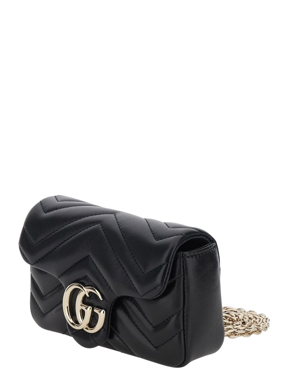 Gucci 'Ophidia' Black Mini Bag with Chain Strap and GG Plate on Front in Leather for Women Size ONE SIZE - 2 Thumbnail