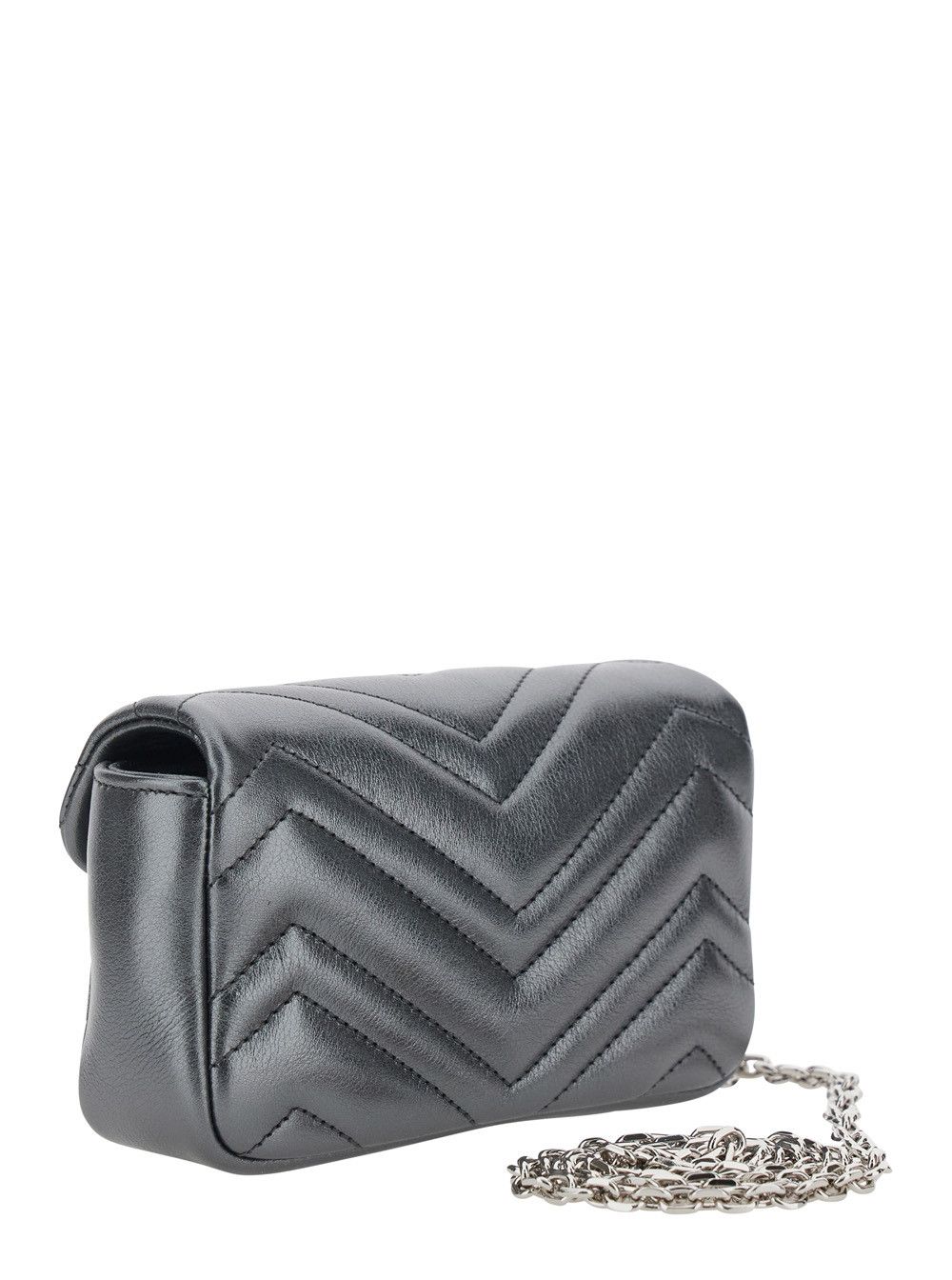 Gucci Metallic Mini 'Ophidia' Bag with Chain Strap and GG Plate on Front in Leather for Women Size ONE SIZE - 3 Thumbnail
