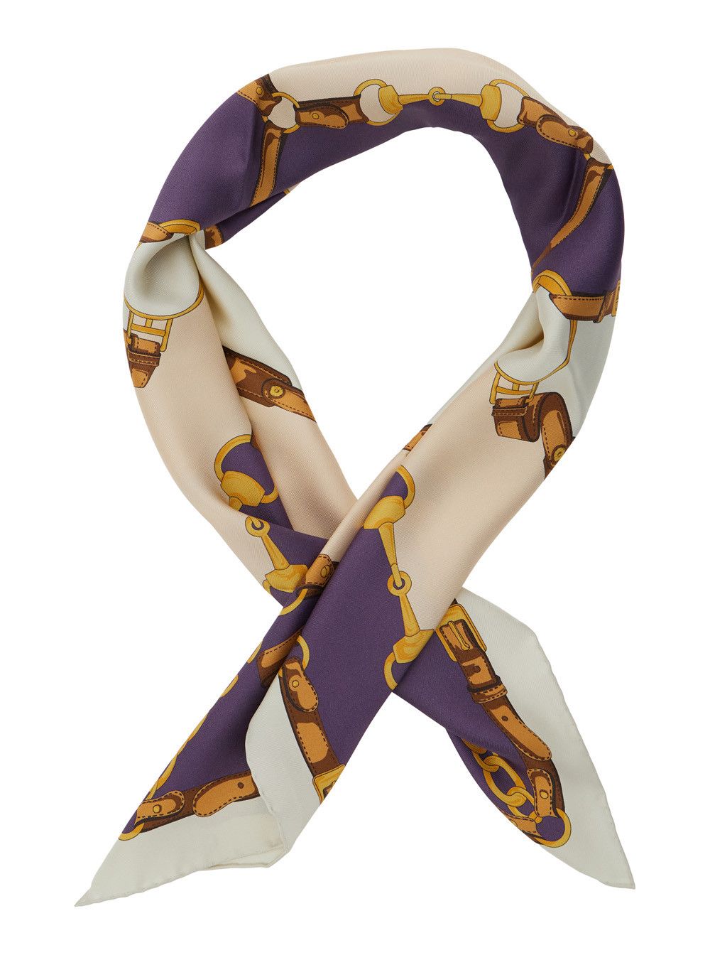 Gucci Multicolored Square Scarf with Chain Print and Lettering Logo in Silk for Women Size ONE SIZE - 2 Thumbnail