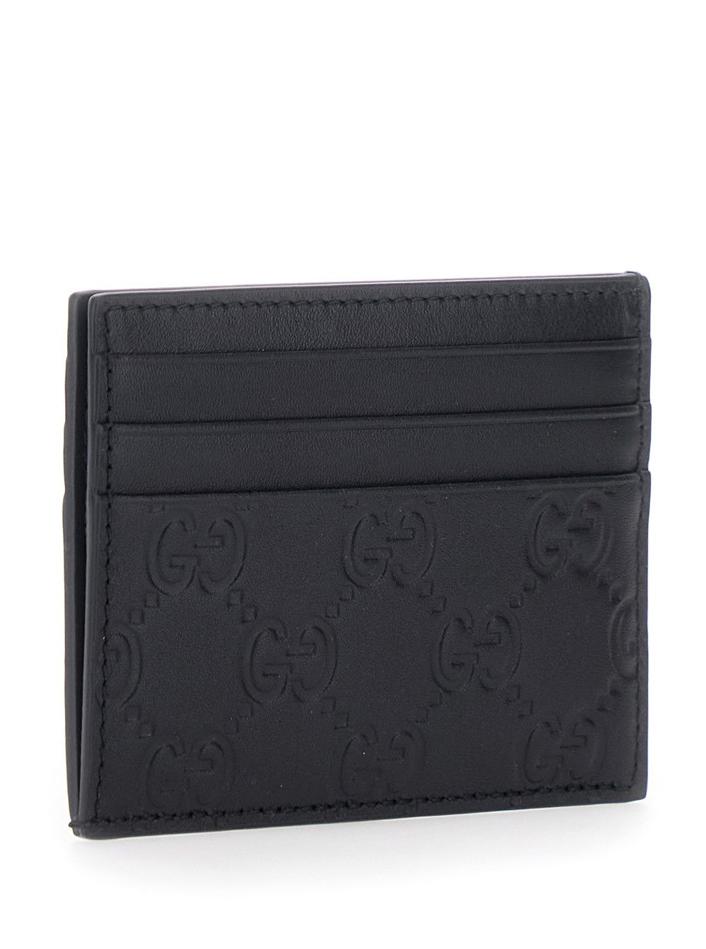 Gucci Black Emblem Card Holder with GG Motif in Leather for Men Size ONE SIZE - 3 Thumbnail
