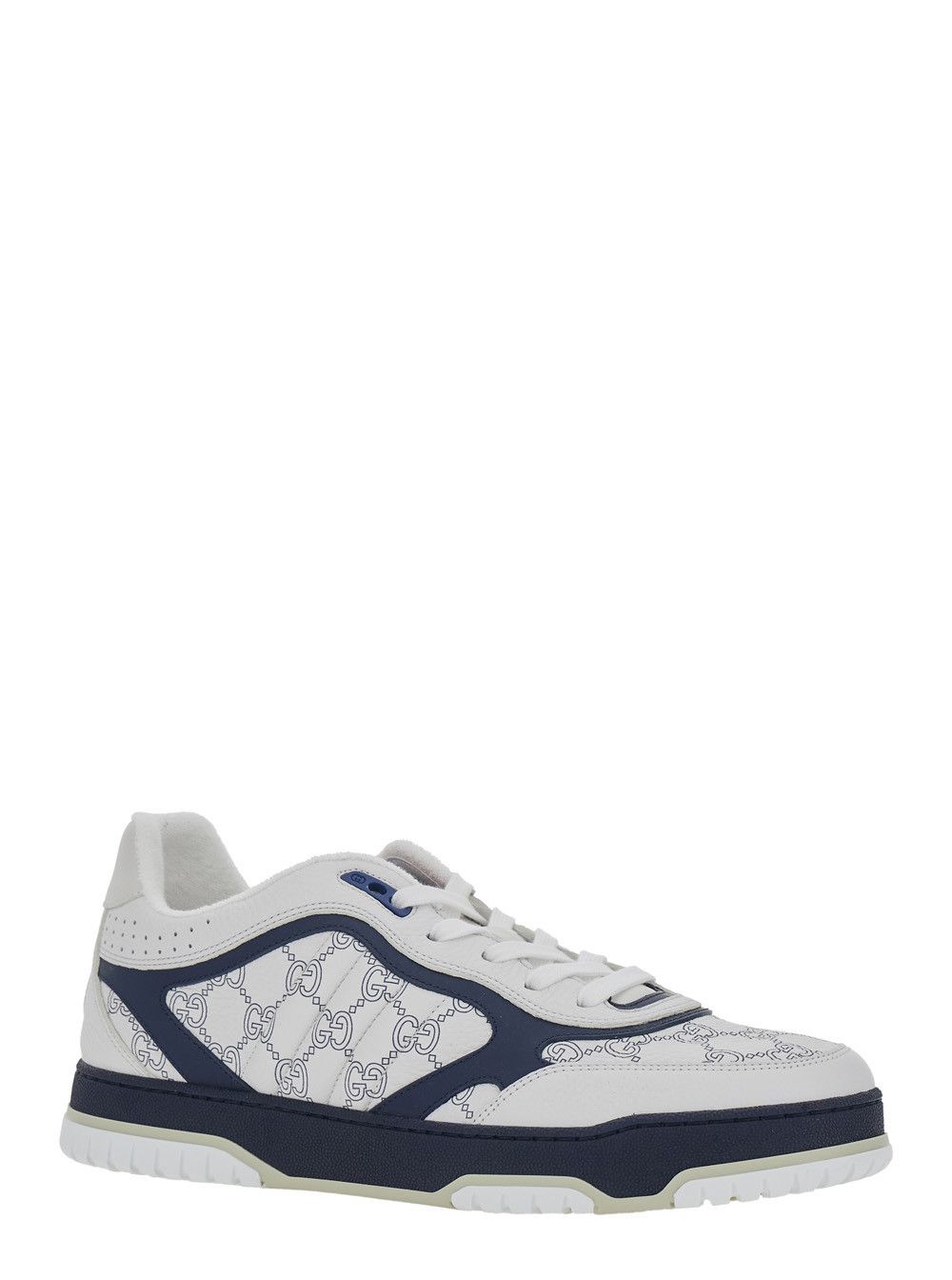 Gucci 'Re-Web' White Sneaker Low Top with Web Tab and GG All-Over Motif in Leather Man Size US 11 / EU 44 - 2 Thumbnail