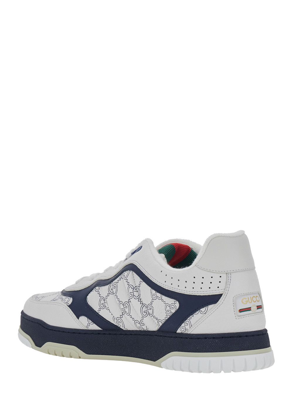 Gucci 'Re-Web' White Sneaker Low Top with Web Tab and GG All-Over Motif in Leather Man Size US 10 / EU 43 - 3 Thumbnail