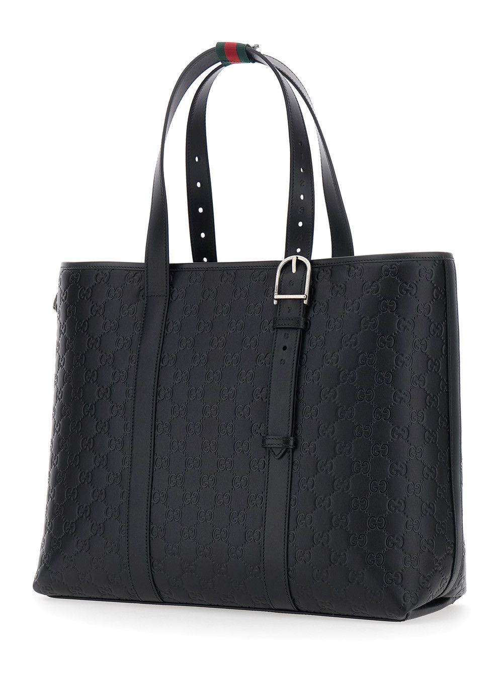 Gucci Black Emblem Tote Bag with GG Motif Printed All-Over in Leather for Men Size ONE SIZE - 2 Thumbnail