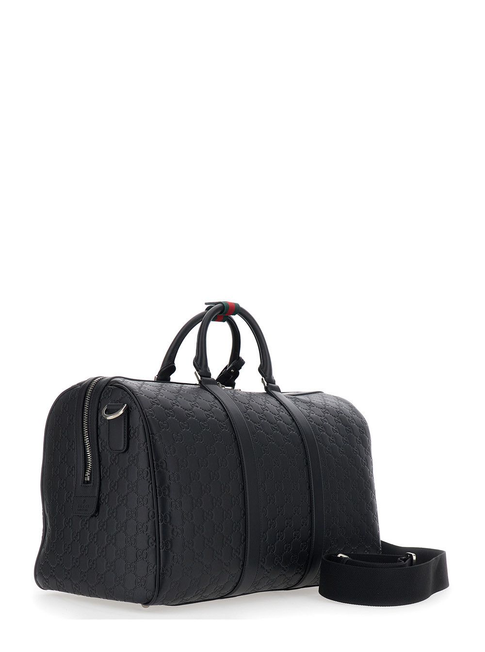Gucci Emblem Suitcase with Adjustable and Removable Shoulder Strap and All-Over GG Pattern in Black Leather for Men Size US M / EU 48-50 / 2 - 3 Thumbnail