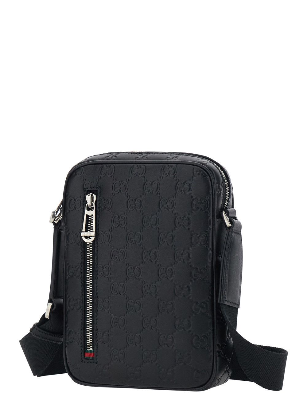 Gucci 'Emblem' Black Crossbody bag with Adjustable Strap and All-Over GG Motif in Leather for Men Size ONE SIZE - 2 Thumbnail