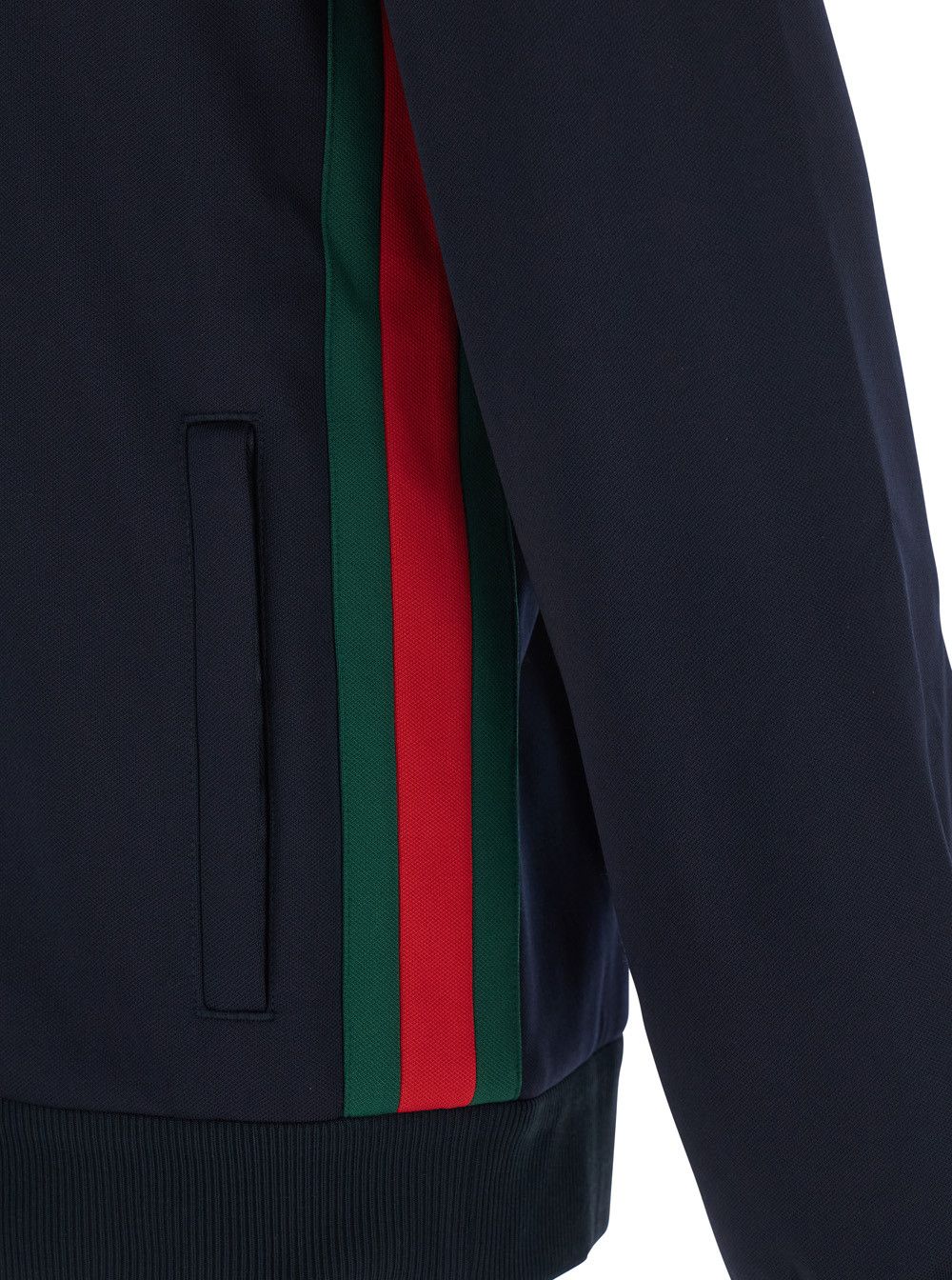 Gucci Blue High Collar Jacket with Web Detail on the Side in Tech Fabric for Men Size US L / EU 52-54 / 3 - 3 Thumbnail