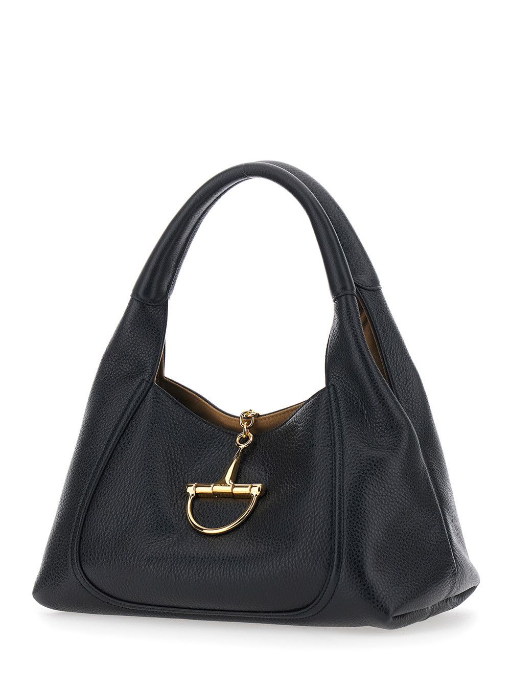 Gucci Black Shoulder Bag 'Softbit Grande' with Maxi Horsebit in Hammered Leather for Women Size ONE SIZE - 2 Thumbnail