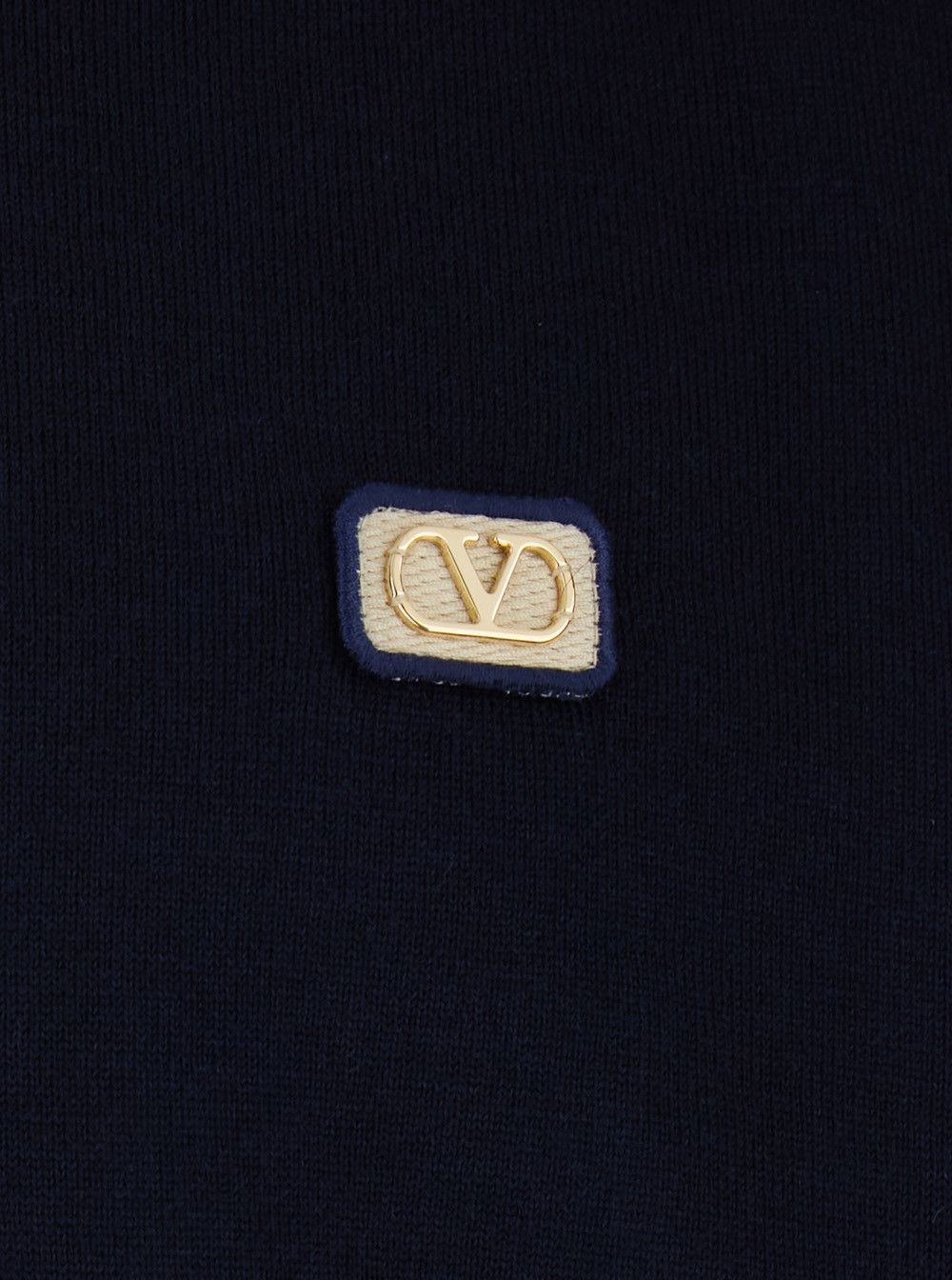 Valentino Blue Polo Style Sweater with VLogo Plaque on the Front in Wool for Men Size US M / EU 48-50 / 2 - 3 Thumbnail