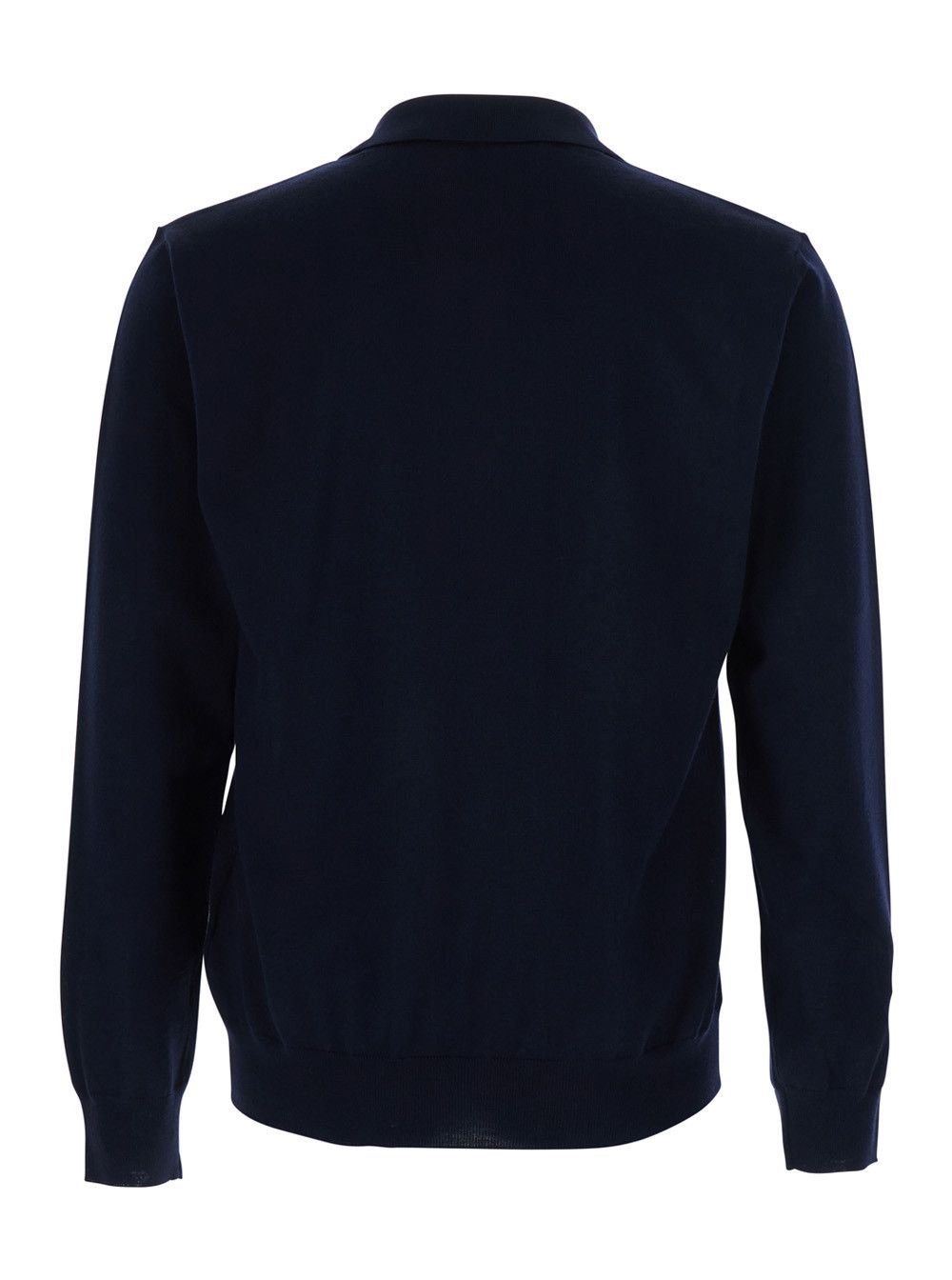 Valentino Blue Polo Style Sweater with VLogo Plaque on the Front in Wool for Men Size US XL / EU 56 / 4 - 2 Thumbnail