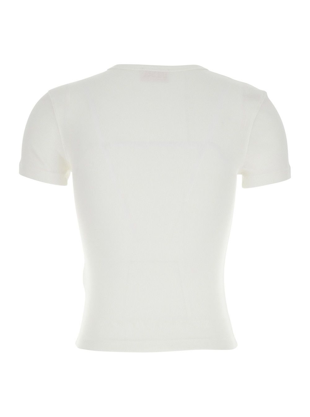 Diesel White T-shirt with DLogo on the Front in Women's Cotton Size M / US 6-8 / IT 42-44 - 2 Thumbnail