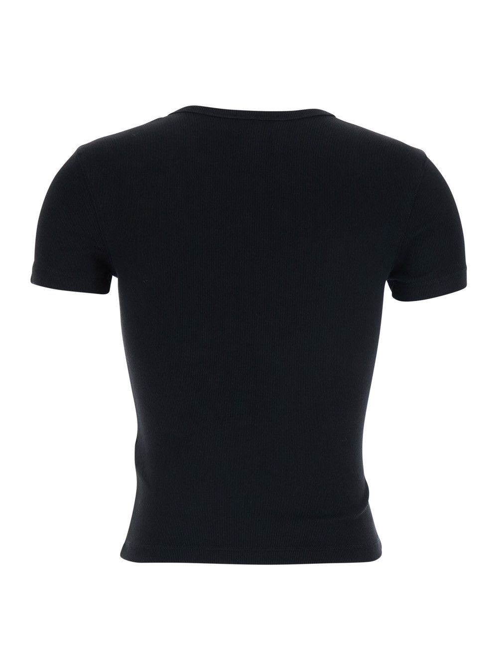 Diesel Black T-shirt with DLogo Applied on the Front in Cotton for Women Size S / US 4 / IT 40 - 2 Thumbnail