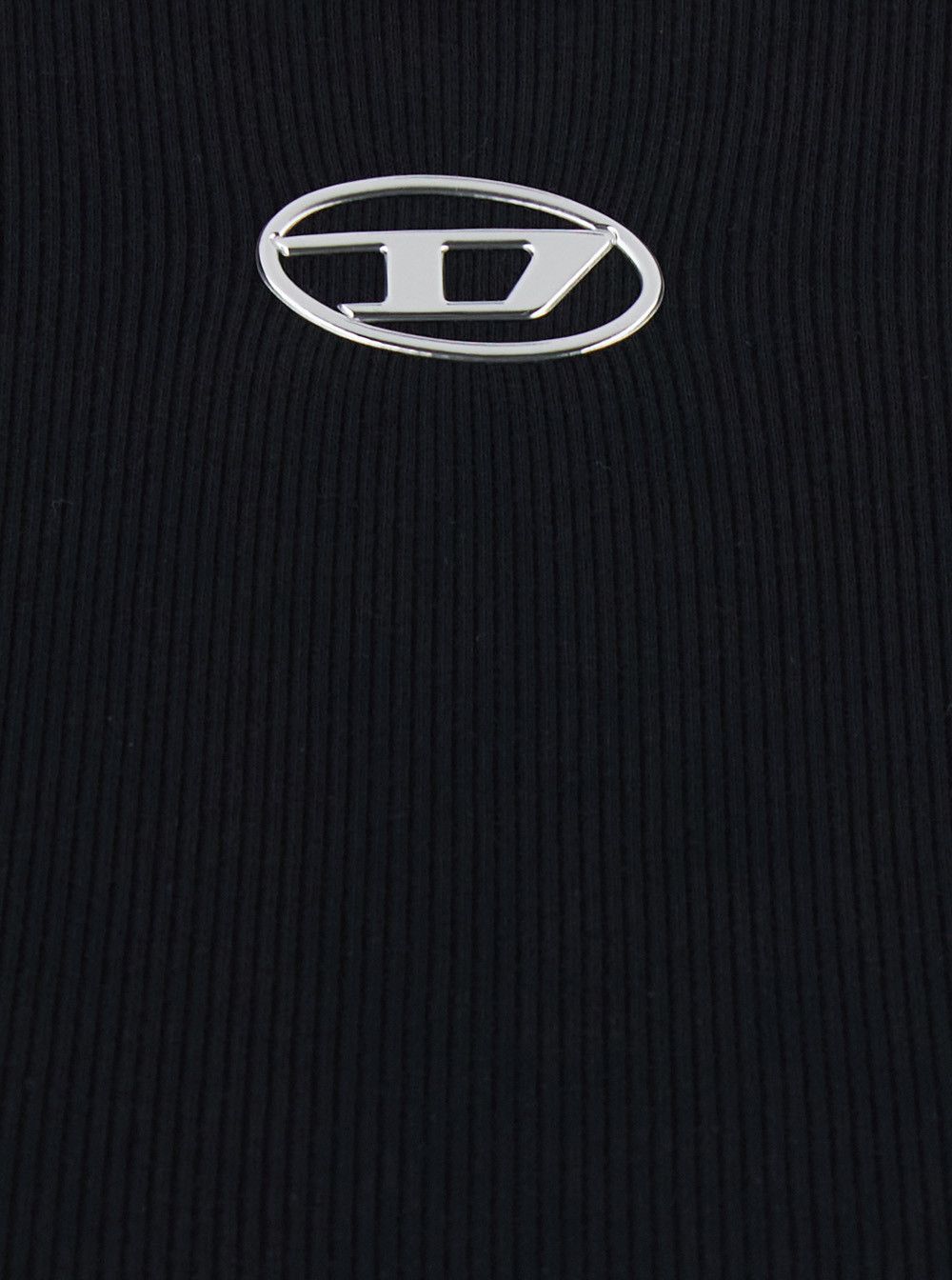 Diesel Black T-shirt with DLogo Applied on the Front in Cotton for Women Size S / US 4 / IT 40 - 3 Thumbnail