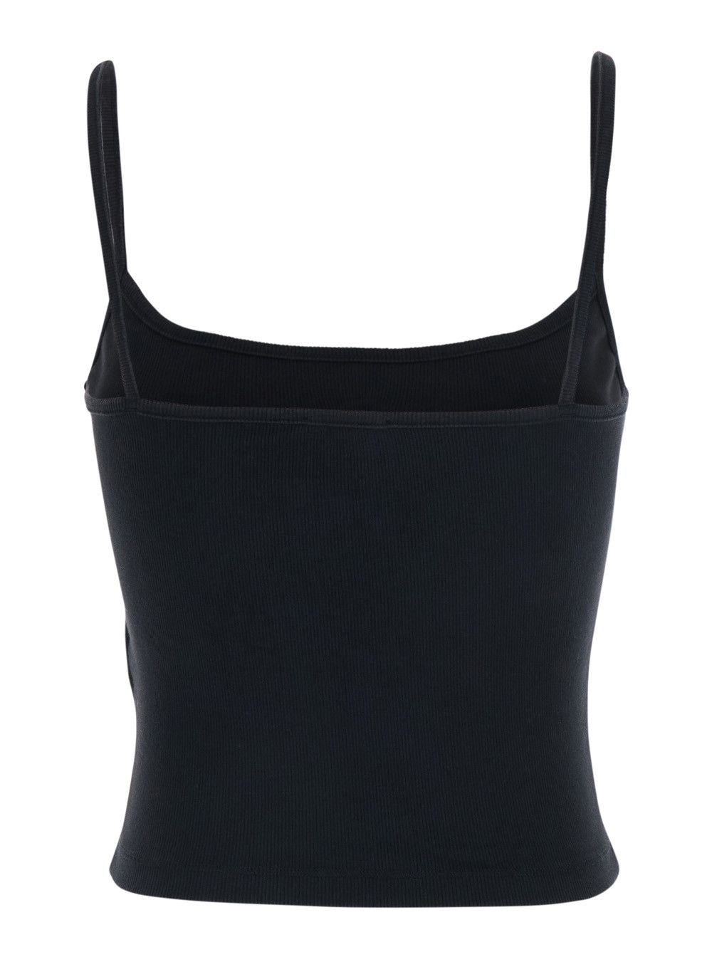 Diesel Black Top with Thin Straps and DLogo Plaque on the Front in Cotton for Women Size L / US 10 / IT 46 - 2 Thumbnail