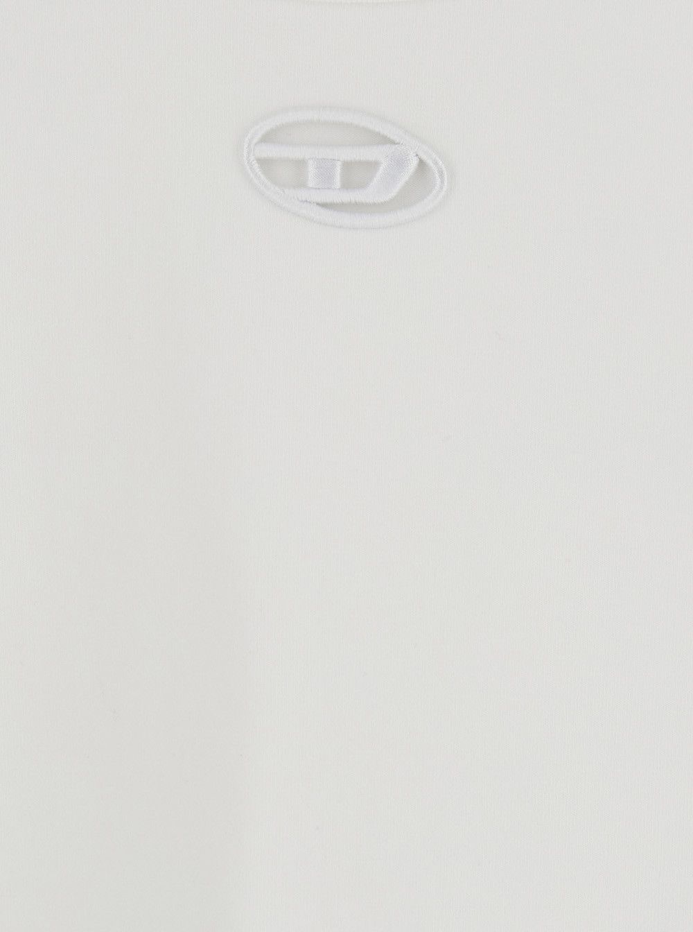 Diesel 'Angie' White T-Shirt with DLogo Plate on the Front in Cotton Woman Size L / US 10 / IT 46 - 3 Thumbnail
