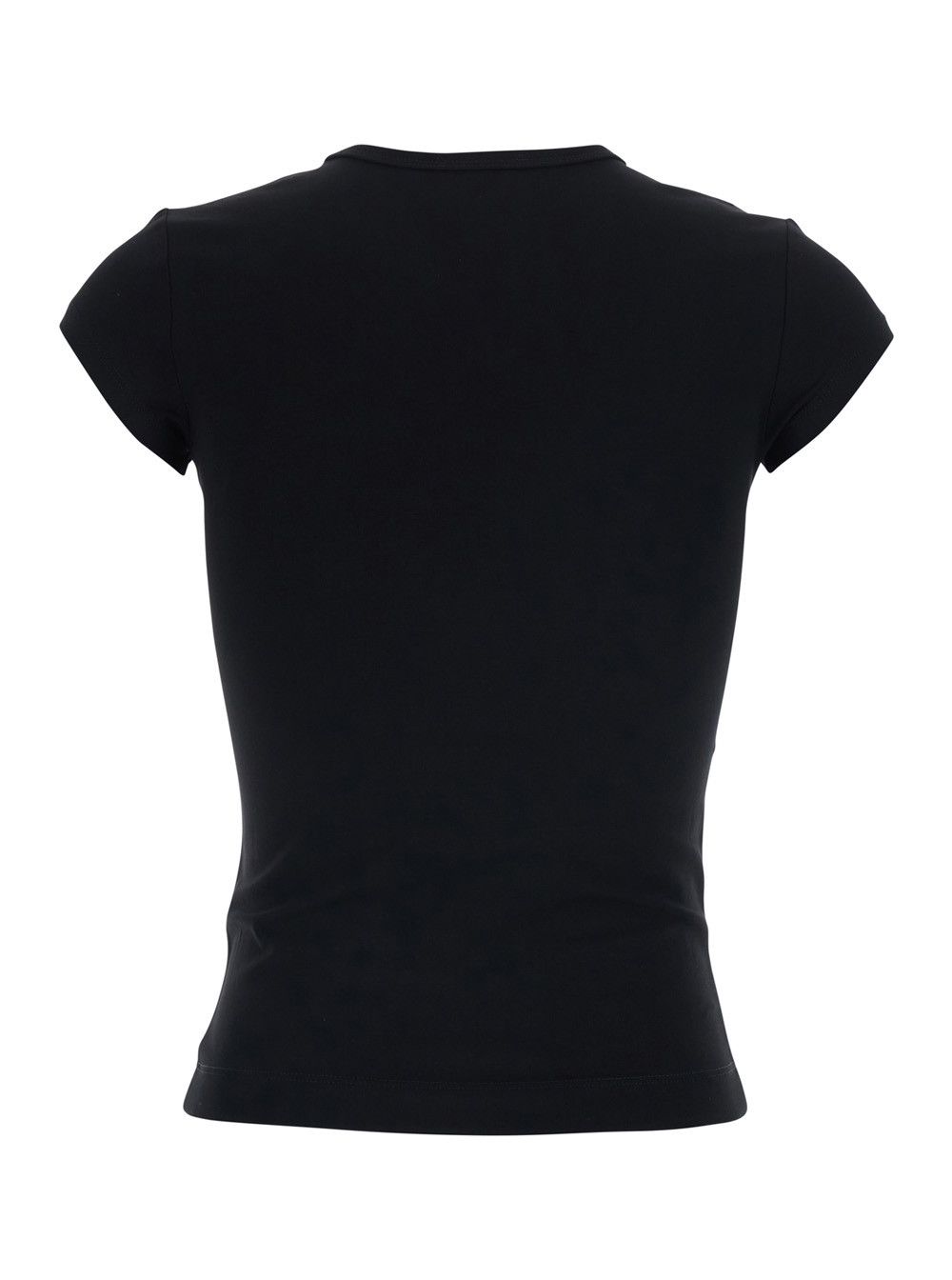 Diesel T-Shirt 'Angie' with DLogo Plaque on the Front in Black Cotton for Women Size S / US 4 / IT 40 - 2 Thumbnail