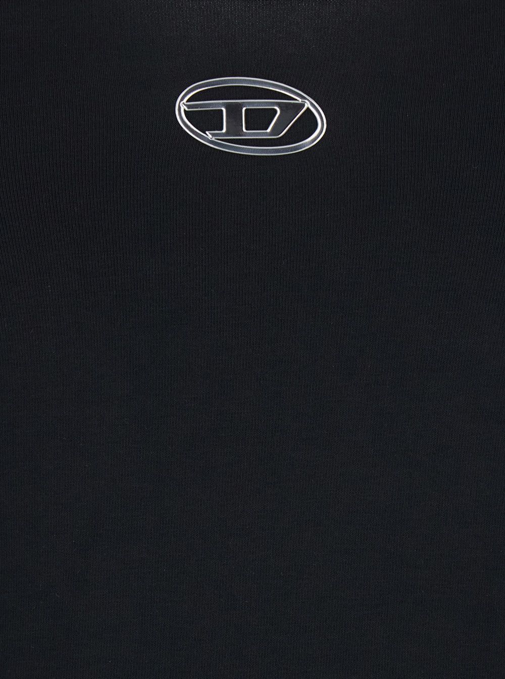 Diesel Dress 'DLogo' Black with Thin Straps and Flared Skirt in Cotton Women Size M / US 6-8 / IT 42-44 - 3 Thumbnail