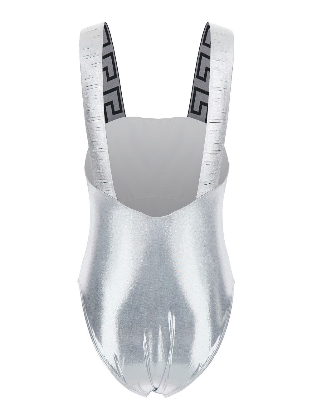 Versace One-Piece Swimsuit with Greca Detail on the Straps in Stretch Tech Fabric for Women Size M / US 6-8 / IT 42-44 - 2 Thumbnail