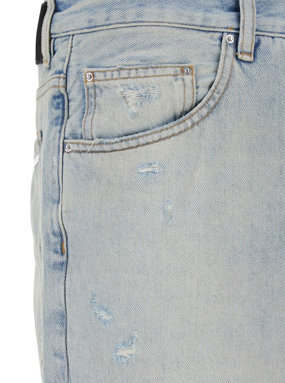Amiri Men's Light Blue Denim Jeans with Ripped Details and Logo Patch on the Back Size US 30 / EU 46 - 3 Thumbnail