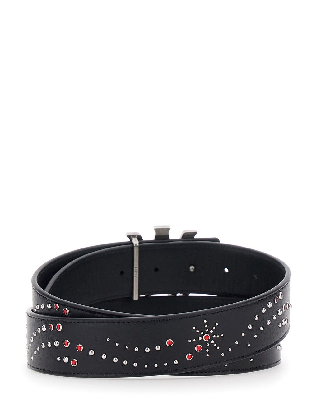 Amiri Belt with Logo Buckle Closure on the Front and All-Over Stud Decoration in Black Leather for Men Size ONE SIZE - 3 Thumbnail