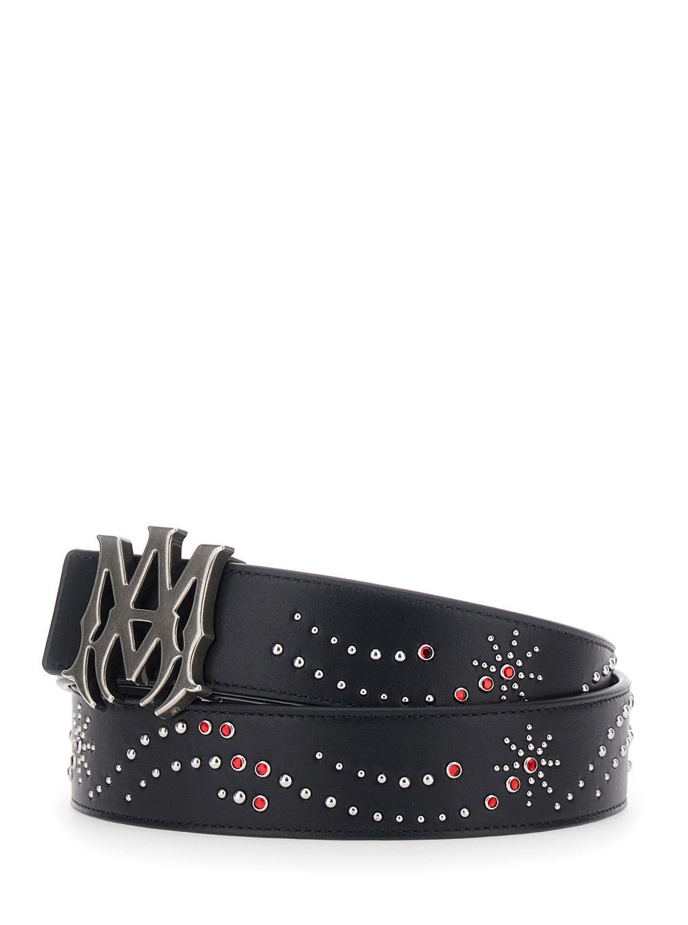 Amiri Belt with Logo Buckle Closure on the Front and All-Over Stud Decoration in Black Leather for Men Size ONE SIZE - 2 Thumbnail