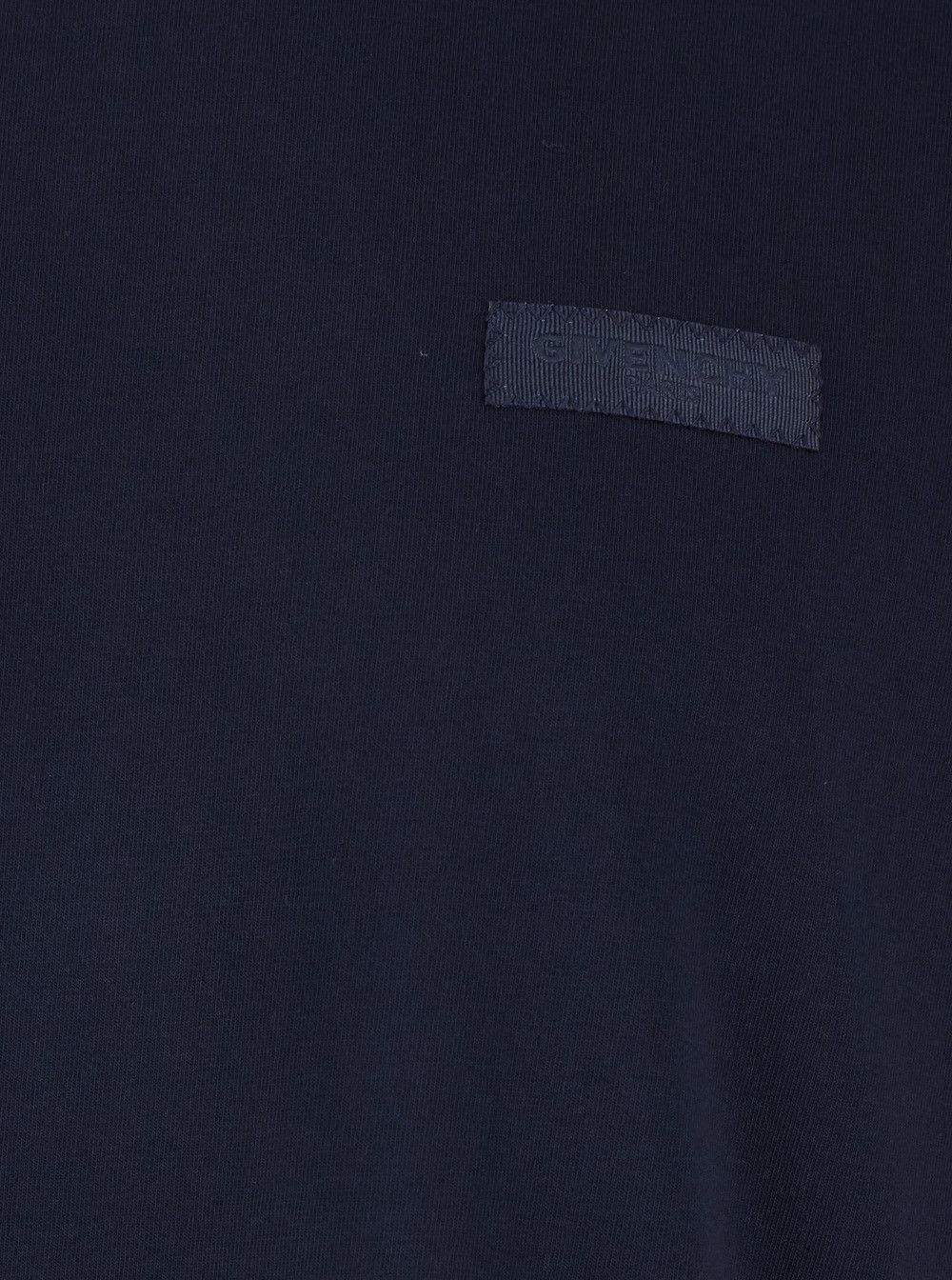Givenchy Blue Crew Neck T-Shirt with Logo Patch on the Front in Cotton for Men Size US S / EU 44-46 / 1 - 3 Thumbnail