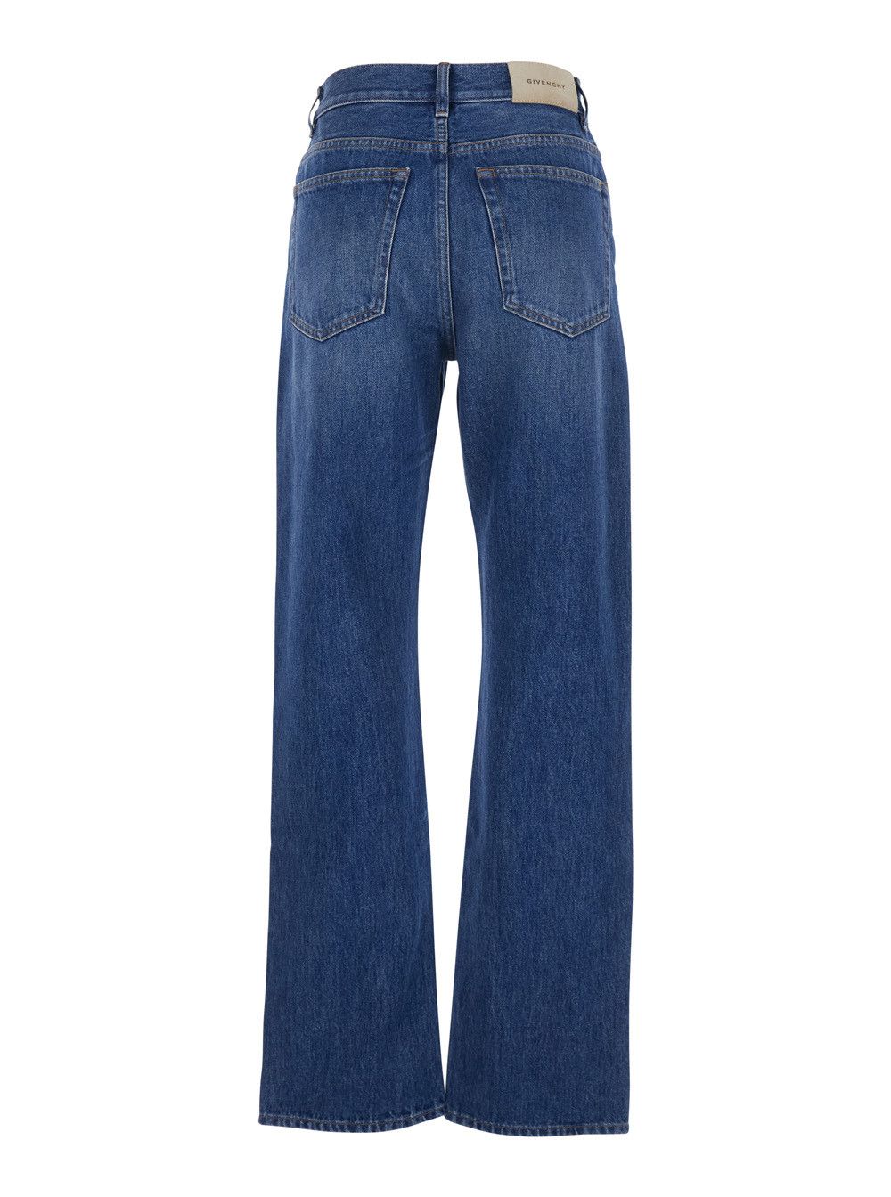Givenchy Blue Five-Pocket Jeans with Belt Loops and Logo Patch on the Back in Denim For Women Size 27" / US 4 / IT 40 - 2 Thumbnail