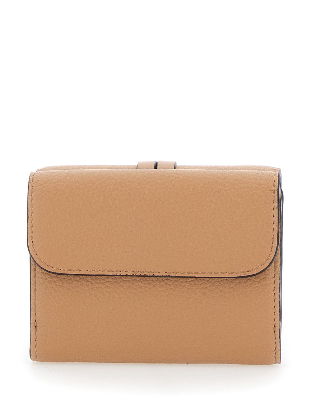 Chloe Small Tri-Fold Wallet with Charm on the Front and Magnetic Closure in Beige Leather for Women Size M / US 6-8 / IT 42-44 - 3 Thumbnail
