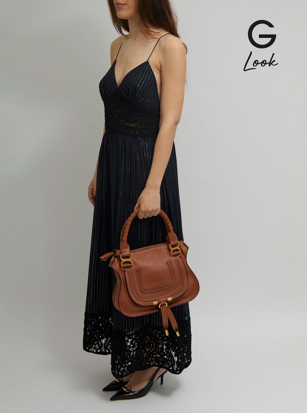 Chloe 'Mercie' Brown Handbag with Logo Embossed on the Front in Leather Woman Size ONE SIZE - 3 Thumbnail