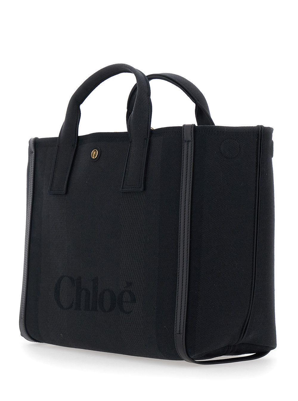 Chloe Tote bag 'Carry Media' with Logo Printed on the Front in Black Cotton Canvas for Women Size ONE SIZE - 2 Thumbnail