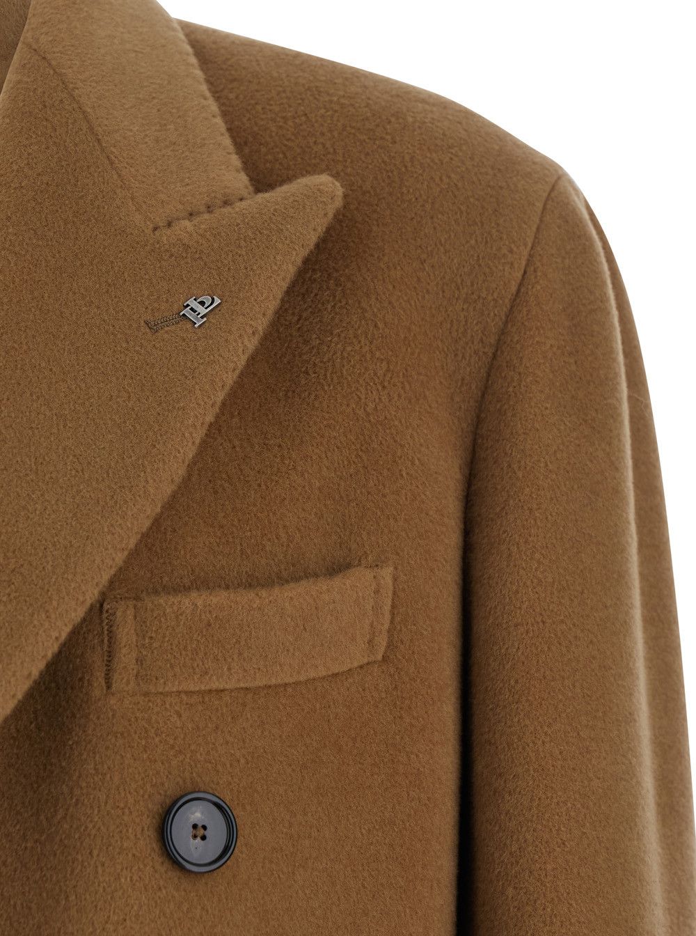 Tagliatore Beige Double-Breasted Coat with Peak Revers and Rear Single Vent in Wool Man Size US XL / EU 56 / 4 - 3 Thumbnail