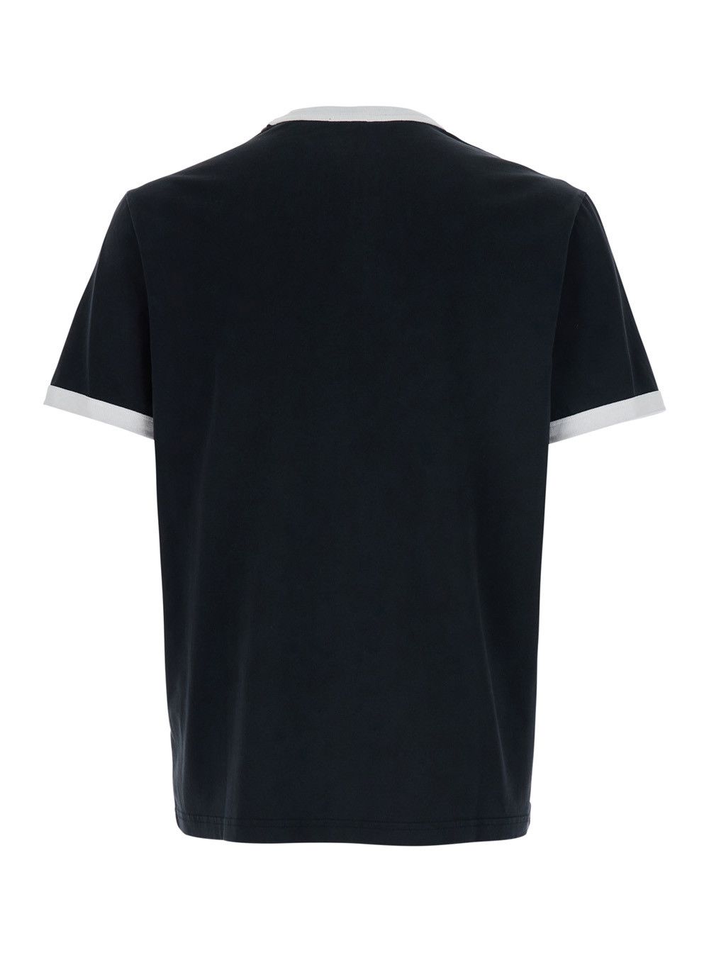 A.P.C. Black Crew Neck T-Shirt with Contrast Details in Cotton for Men Size US L / EU 52-54 / 3 - 2 Thumbnail