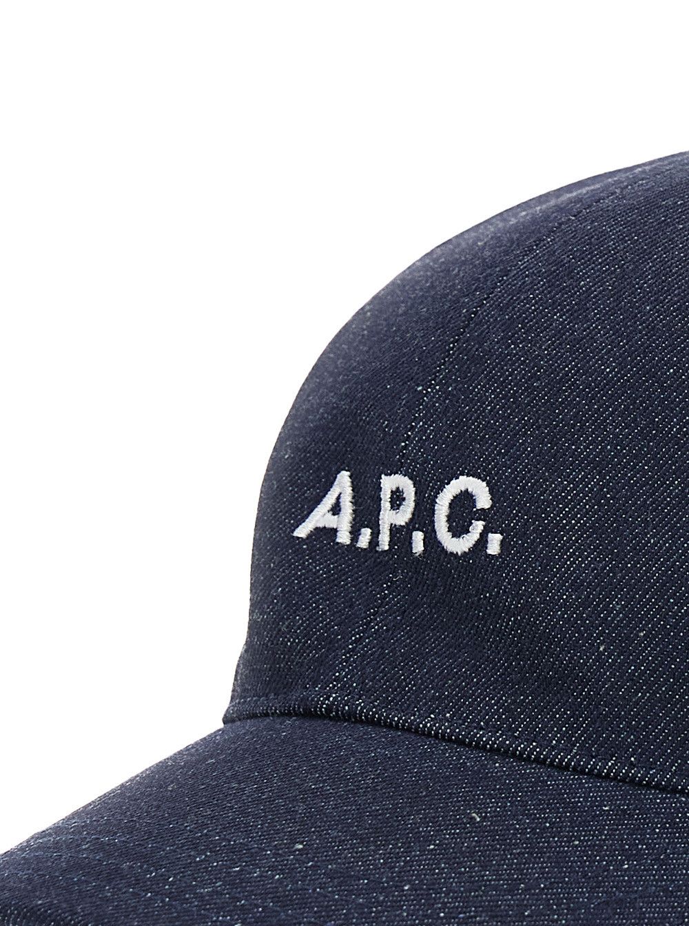 A.P.C. Blue Baseball Cap with logo lettering on the front in Cotton for Men Size ONE SIZE - 3 Thumbnail