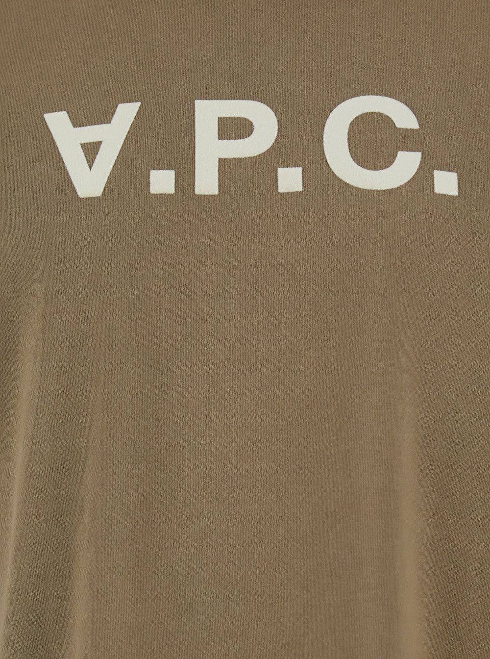 A.P.C. Brown Crew Neck T-Shirt with Logo Lettering on the Front in Cotton for Men Size US M / EU 48-50 / 2 - 3 Thumbnail
