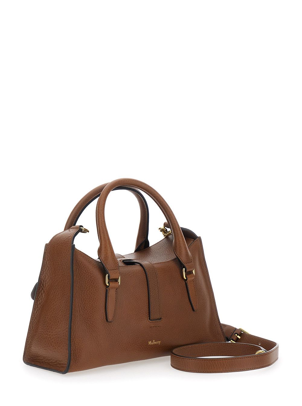 Mulberry Small 'Roxanne' Handbag with Adjustable and Removable Shoulder Strap and Two Front Pockets in Brown Leather for Women Size ONE SIZE - 3 Thumbnail