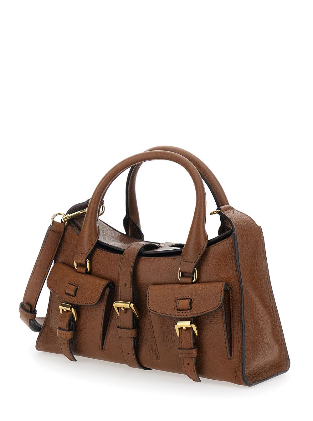 Mulberry Small 'Roxanne' Handbag with Adjustable and Removable Shoulder Strap and Two Front Pockets in Brown Leather for Women Size ONE SIZE - 2 Thumbnail