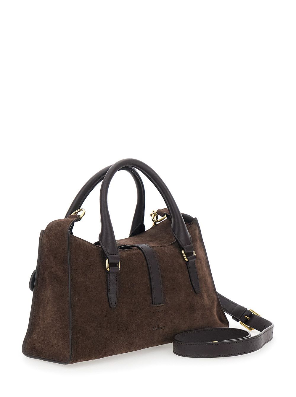 Mulberry Small 'Roxanne' Handbag with Adjustable and Removable Shoulder Strap and Two Front Pockets in Brown Suede for Women Size ONE SIZE - 3 Thumbnail