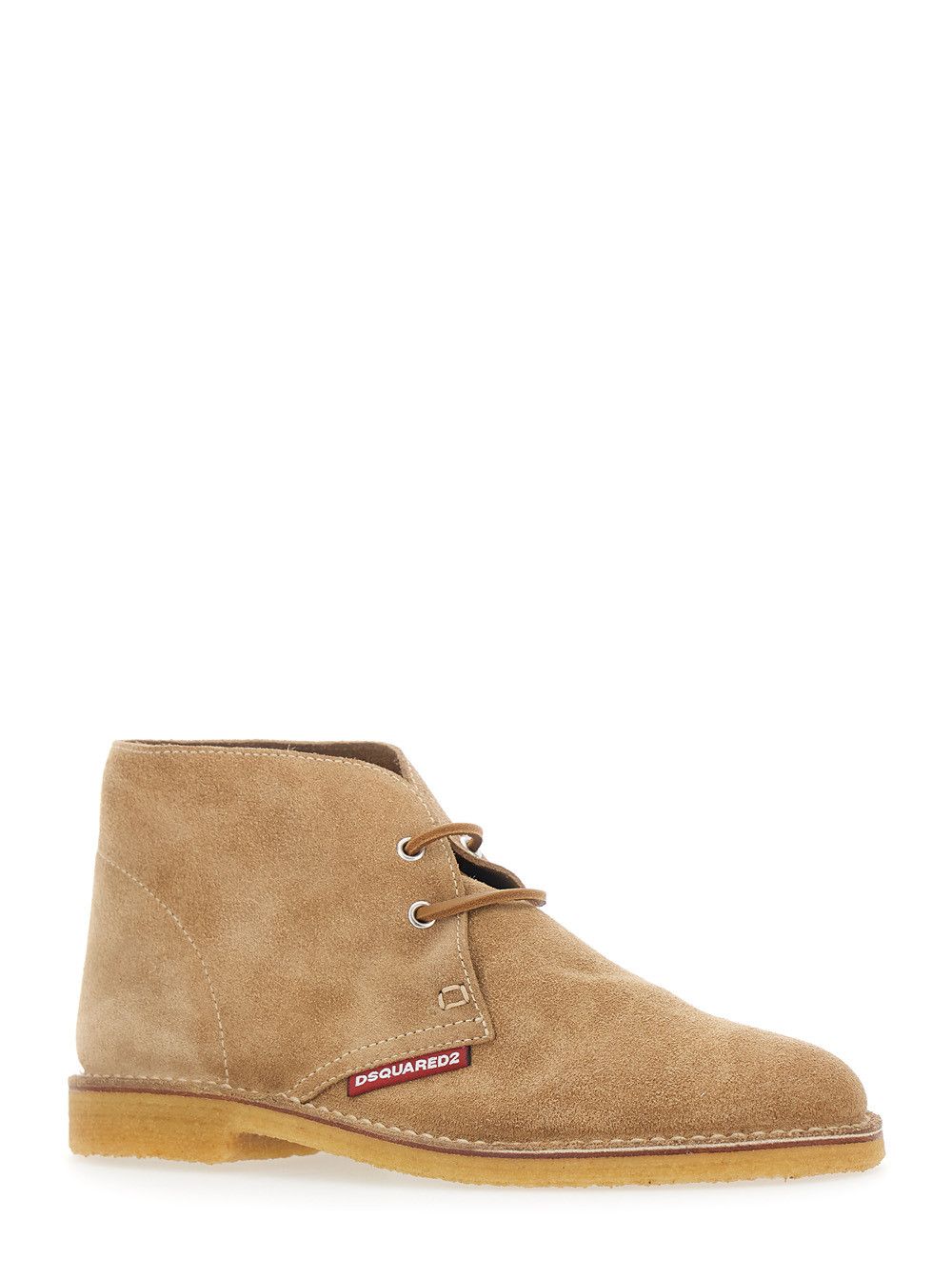 Dsquared2 Beige Suede Lace-Up Shoes with Logo Patch on the Side for Men Size US 11 / EU 44 - 2 Thumbnail