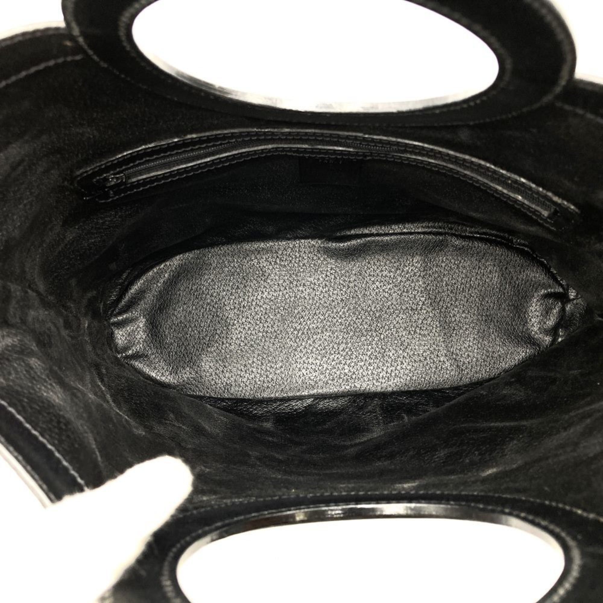 Celine CELINE Macadam Circle Handle MC97/2 Handbag / Black Leather Women's Size ONE SIZE - 5 Thumbnail